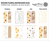 WAFFLE FLOWER: Round Floral Bookmark | Stencil