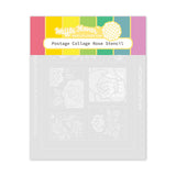 WAFFLE FLOWER: Postage Collage Rose | Stencil