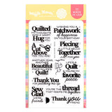 WAFFLE FLOWER: Quilted Hug Sentiments | Combo Stamp & Die
