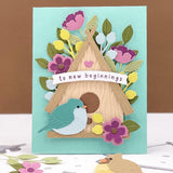 CONCORD & 9 th :  Birdhouse Blossoms | Embossing Folder