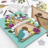 CONCORD & 9 th :  Birdhouse Blossoms | Embossing Folder