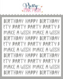 PRETTY PINK POSH:  Birthday Words | Stencil
