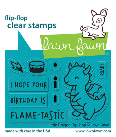 LAWN FAWN: Little Dragon Flip-Flop | Stamp