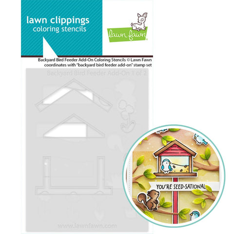 LAWN FAWN: Backyard Bird Feeder Add-on | Coloring Stencil