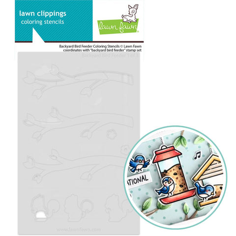 LAWN FAWN: Backyard Bird Feeder | Coloring Stencil