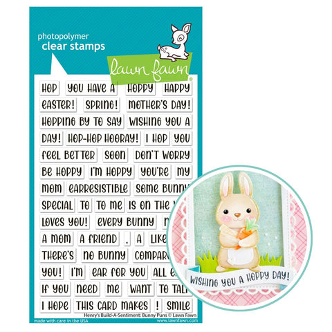 LAWN FAWN: Henry's Build-a-Sentiment | Bunny Puns | Stamp