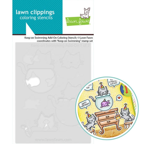 LAWN FAWN: Keep On Swimming Add-On | Coloring Stencil