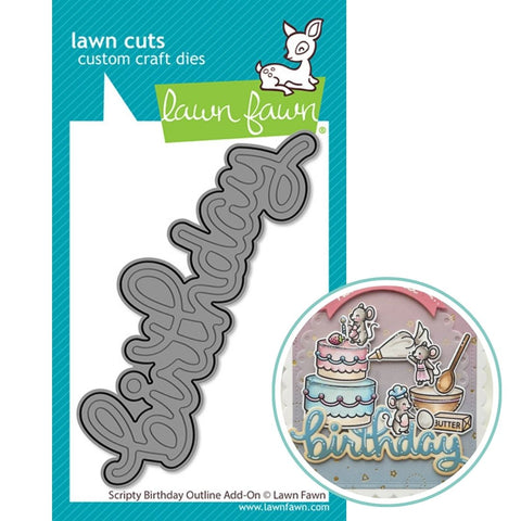 LAWN FAWN: Scripty Birthday Outline | Lawn Cuts Die