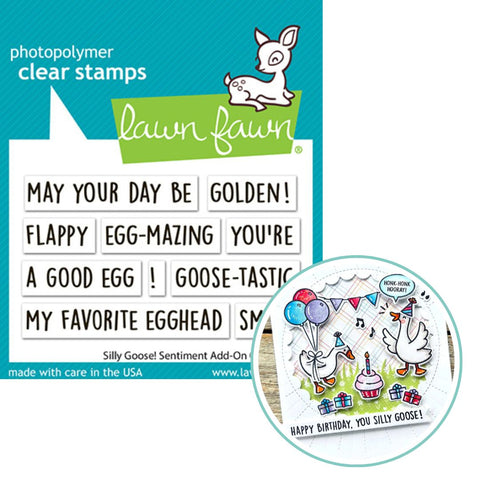 LAWN FAWN: Silly Goose! Sentiment Add-on | Stamp
