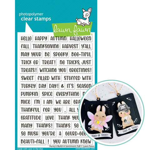 LAWN FAWN: Henry's Build a Sentiment | Fall | Stamp