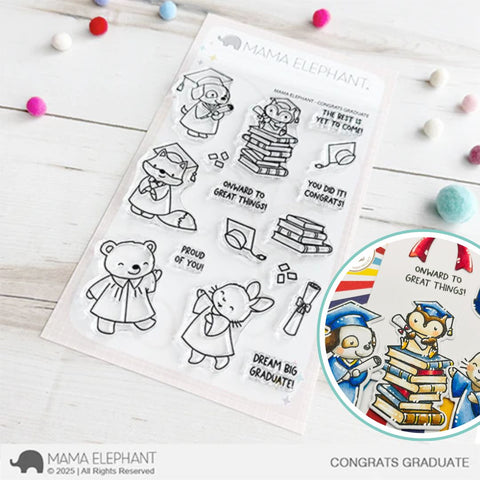 MAMA ELEPHANT: Congrats Graduate | Stamp