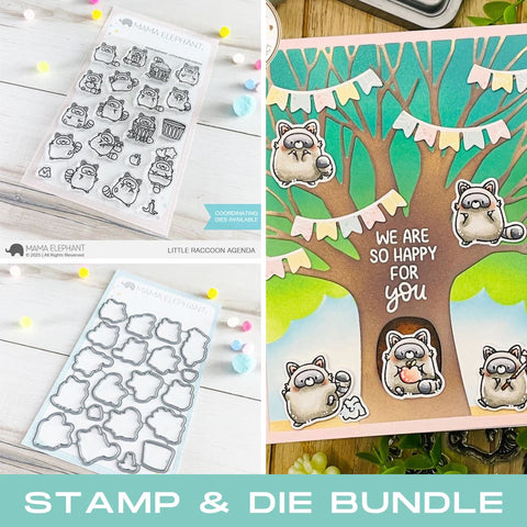 MAMA ELEPHANT: Little Raccoon Agenda | Stamp and Creative Cuts Bundle