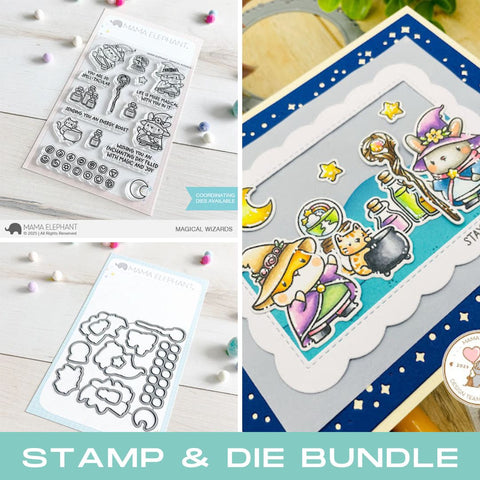 MAMA ELEPHANT: Magical Wizards| Stamp and Creative Cuts Bundle