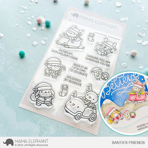 MAMA ELEPHANT: Santa's Friends | Stamp