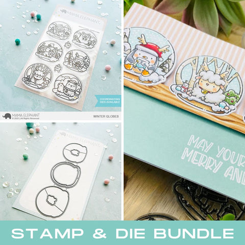 MAMA ELEPHANT: Winter Globes | Stamp & Die Bundle