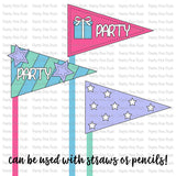 PRETTY PINK POSH: Party Flags | Die