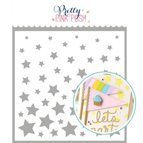 PRETTY PINK POSH: Cascading Stars | Stencil