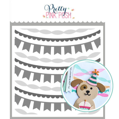 PRETTY PINK POSH: Garland | Layered Stencil 3 PK