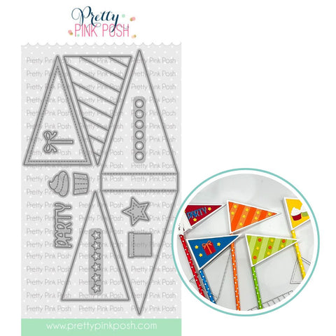 PRETTY PINK POSH: Party Flags | Die