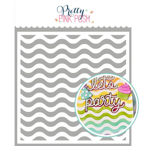PRETTY PINK POSH: Wavy Stripes | Stencil