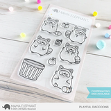 MAMA ELEPHANT: Playful Raccoons | Stamp