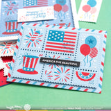 WAFFLE FLOWER: Postage Collage 4th of July | Stencil