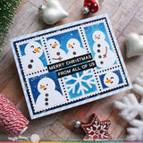 WAFFLE FLOWER: Postage Collage Snowman | Stencil