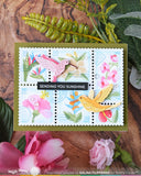 WAFFLE FLOWER: Postage Collage Tropical Flowers | Stencil