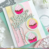 WAFFLE FLOWER:  Happy Birthday Script Word | Die