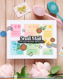 WAFFLE FLOWER: Postage Collage Addressed Envelope | Stencil