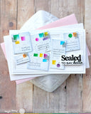 WAFFLE FLOWER: Postage Collage Addressed Envelope | Stencil
