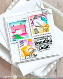 WAFFLE FLOWER: Quilted Hug Sentiments | Combo Stamp & Die