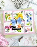 WAFFLE FLOWER: Postage Collage Tropical Flowers | Stencil
