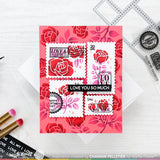 WAFFLE FLOWER: Postage Collage Rose | Stencil