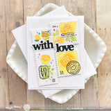 WAFFLE FLOWER: Postage Collage Rose | Stencil