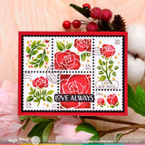 WAFFLE FLOWER: Postage Collage Rose | Stencil