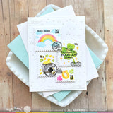 WAFFLE FLOWER: Postage Collage Lucky | Stencil