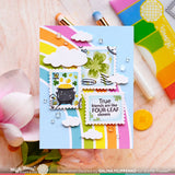 WAFFLE FLOWER: Postage Collage Lucky | Stencil