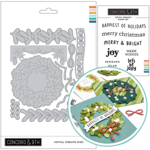 CONCORD & 9 th : Joyful Wreath | Stamp & Die Bundle