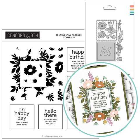 CONCORD & 9 th : Sentimental Florals | Stamp & Die Bundle