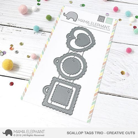 MAMA ELEPHANT: Scallop Tags Trio Creative Cuts
