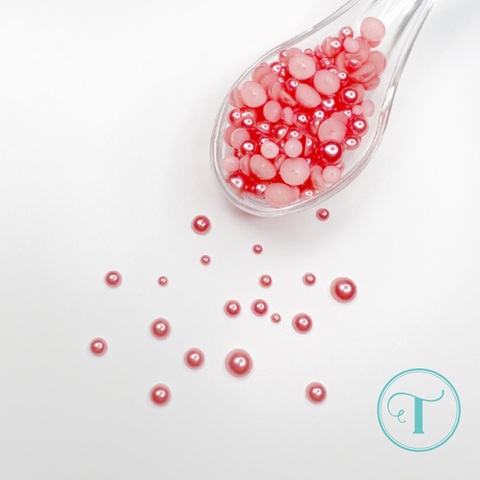 TRINITY STAMPS: Baubles Embellishment Mix | Satin | Coral Reef