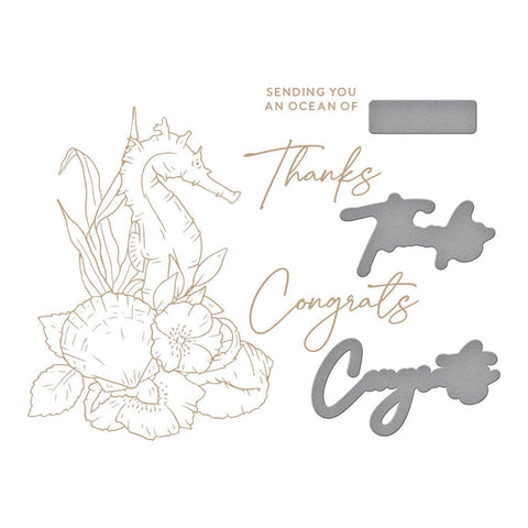 SPELLBINDERS:  Seahorse Floral | Hot Foil Plate & Die