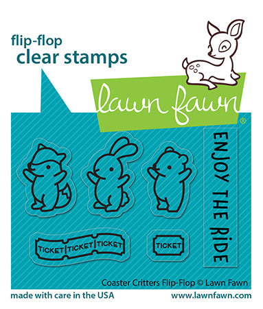 LAWN FAWN: Coaster Critters Flip-flop | Stamp