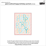 LAWN FAWN: Giant Outlined Happy Birthday | Portrait | Lawn Cuts Die