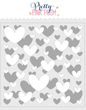 PRETTY PINK POSH:  Stencil (Layered Hearts 2 pack)